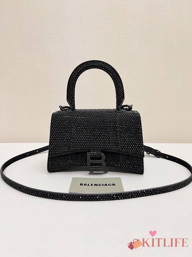 	 Kitlife Balenciaga Hourglass Rhinestones Bag Black - 19x13x8cm - 1