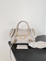Kitlife Balenciaga Chevre Gold Metallic Edge Hardware Small City Cream - 23*9*16cm - 1