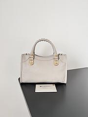 Kitlife Balenciaga Chevre Gold Metallic Edge Hardware Small City Cream - 23*9*16cm - 5