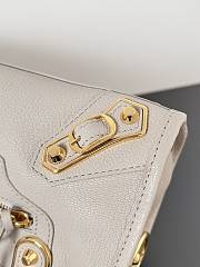 Kitlife Balenciaga Chevre Gold Metallic Edge Hardware Small City Cream - 23*9*16cm - 3