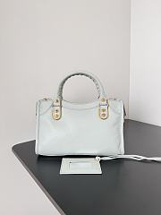 	 Kitlife Balenciaga Chevre Gold Metallic Edge Hardware Small City Light Blue - 23*9*16cm - 2