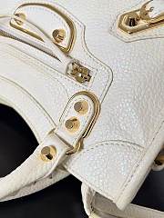 	 Kitlife Balenciaga Chevre Gold Metallic Edge Hardware Small City White - 23*9*16cm - 4