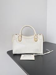 	 Kitlife Balenciaga Chevre Gold Metallic Edge Hardware Small City White - 23*9*16cm - 2