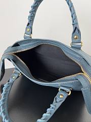 	 Kitlife Balenciaga Chevre Gold Metallic Edge Hardware Small City Deep Blue - 23*9*16cm - 5