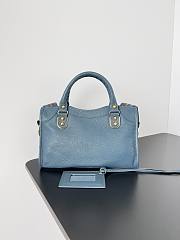 	 Kitlife Balenciaga Chevre Gold Metallic Edge Hardware Small City Deep Blue - 23*9*16cm - 3