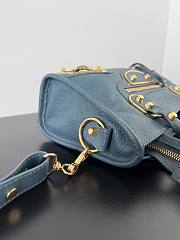 	 Kitlife Balenciaga Chevre Gold Metallic Edge Hardware Small City Deep Blue - 23*9*16cm - 2
