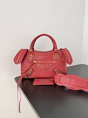 	 Kitlife Balenciaga Chevre Gold Metallic Edge Hardware Small City Red - 23*9*16cm - 1