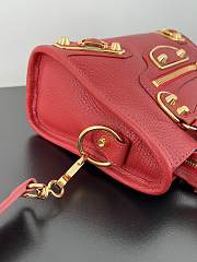 	 Kitlife Balenciaga Chevre Gold Metallic Edge Hardware Small City Red - 23*9*16cm - 3