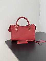 	 Kitlife Balenciaga Chevre Gold Metallic Edge Hardware Small City Red - 23*9*16cm - 2