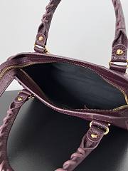 	 Kitlife Balenciaga Chevre Gold Metallic Edge Hardware Small City Dark Burgundy - 23*9*16cm - 5