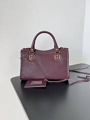 	 Kitlife Balenciaga Chevre Gold Metallic Edge Hardware Small City Dark Burgundy - 23*9*16cm - 2