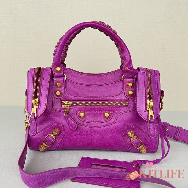 	 Kitlife Balenciaga City shoulder bag in leather deep pink - 23*14*9cm - 1