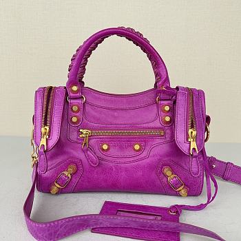 	 Kitlife Balenciaga City shoulder bag in leather deep pink - 23*14*9cm