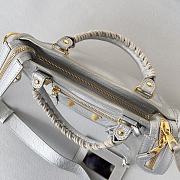 	 Kitlife Balenciaga City shoulder bag in silver leather - 23*14*9cm - 4
