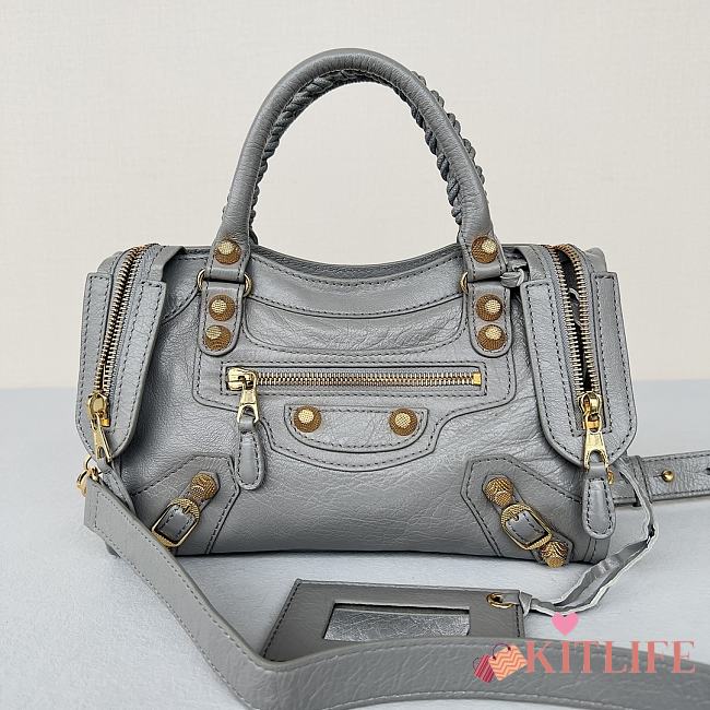 	 Kitlife Balenciaga City shoulder bag in gray leather - 23*14*9cm - 1
