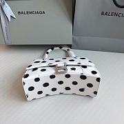 Kitlife Balenciaga Small Hourglass Polka Dot Leather Top Handle Bag White - 23cmx10x14cm - 2