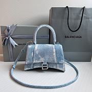 Kitlife Balenciaga Hourglass denim-print leather bag - 23x10x24cm - 1