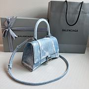 Kitlife Balenciaga Hourglass denim-print leather bag - 23x10x24cm - 4