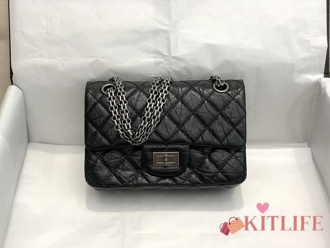 	 Kitlife Chanel Reissue 2.55 Small Black Silver Hardware - 20x15.5x6cm - 1