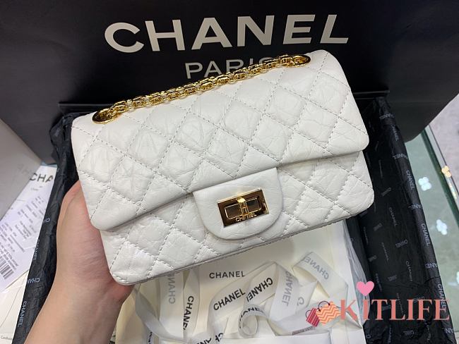 	 Kitlife Chanel Reissue 2.55 Small White Gold Hardware - 20x15.5x6cm - 1