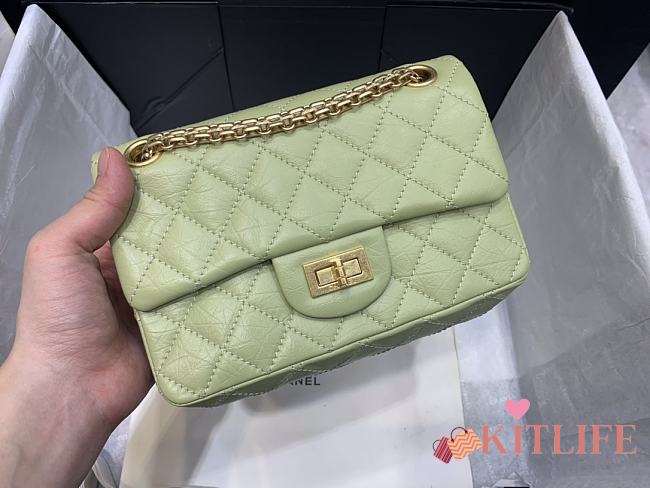 	 Kitlife Chanel Reissue 2.55 Small Green Gold Hardware - 20x15.5x6cm - 1