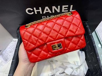 	 Kitlife Chanel Reissue 2.55 Small Red Gold Hardware - 20x15.5x6cm