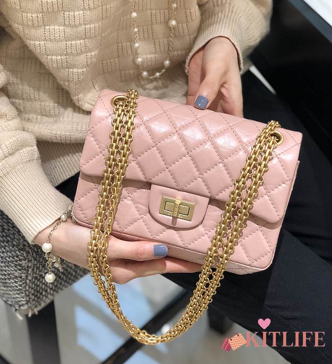 	 Kitlife Chanel Reissue 2.55 Small Pink Gold Hardware - 20x15.5x6cm - 1