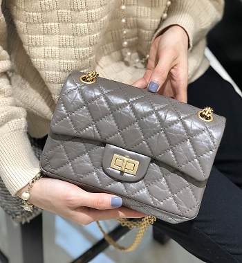 	 Kitlife Chanel Reissue 2.55 Small Gray Gold Hardware - 20x15.5x6cm