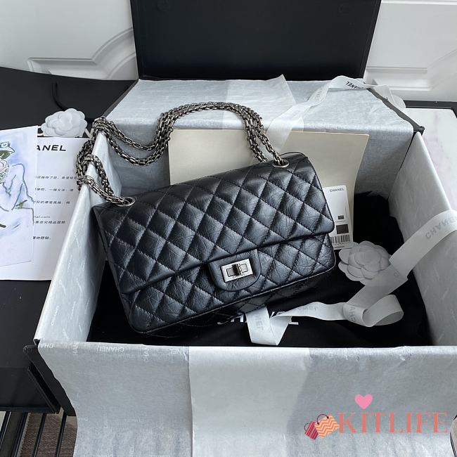 	 Kitlife Chanel Reissue 2.55 Meddium Black Silver Hardware - 24cm - 1