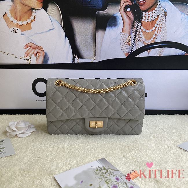 Kitlife Chanel Reissue 2.55 Meddium Gray Gold Hardware - 24cm - 1
