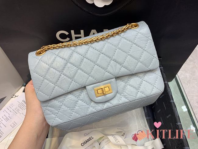 Kitlife Chanel Reissue 2.55 Meddium Light Blue Gold Hardware - 24cm - 1