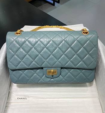 Kitlife Chanel Reissue 2.55 Maxi Blue Gold Hardware - 31cm