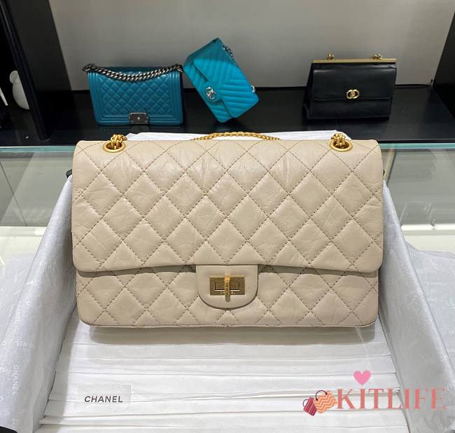 	 Kitlife Chanel Reissue 2.55 Maxi Cream Gold Hardware - 31cm - 1