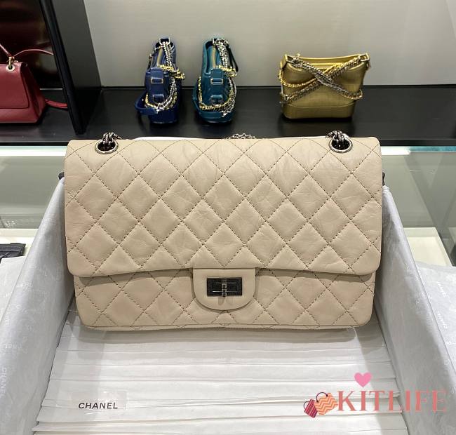 	 Kitlife Chanel Reissue 2.55 Maxi Cream Silver Hardware - 31cm - 1
