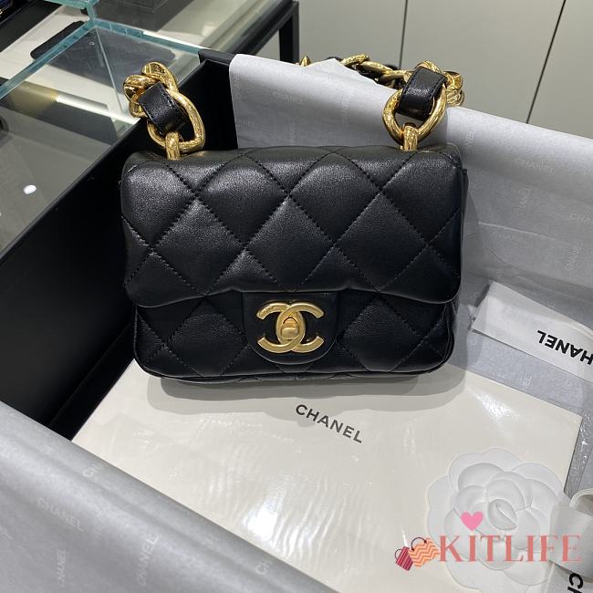 Kitlife Chanel Oversized Chain Flap Bag Mini Black - 13x17x6cm - 1