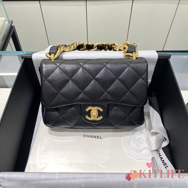 	 Kitlife Chanel Oversized Chain Flap Bag Small Black - 17x21x6cm - 1