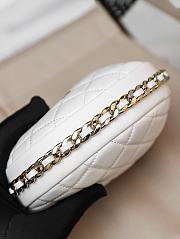 	 Kitlife Chanel Pouch Lambskin & Gold-Tone Metal White - 16 × 16 × 5.5 cm - 4
