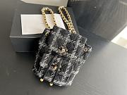 Kitlife Chanel Wool Tweed & Gold-Tone Metal Black & Gray Backpack - 24cmx21cmx10cm   - 1