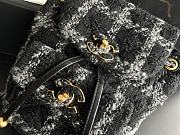 Kitlife Chanel Wool Tweed & Gold-Tone Metal Black & Gray Backpack - 24cmx21cmx10cm   - 2