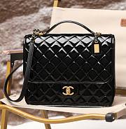 Kitlife Chanel Patent Calfskin & Gold-Tone Metal Black Large Backpack - 31.5cmx31cmx9cm - 1