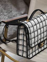 	 Kitlife Chanel Cotton & Wool Tweed & Gold-Tone Metal Ecru, Grey, Beige & Black - 31.5cmx31cmx9cm - 3
