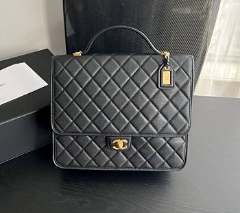 	 Kitlife Chanel Calfskin & Gold-Tone Metal Black Large Backpack - 31.5cmx31cmx9cm