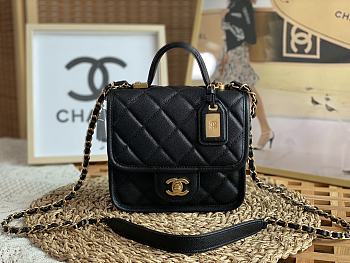 	 Kitlife Chanel Small Flap Bag with top handle black - 17 × 20.5 × 6 cm