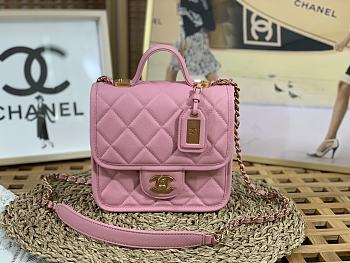 	 Kitlife Chanel Small Flap Bag with top handle pink - 17 × 20.5 × 6 cm