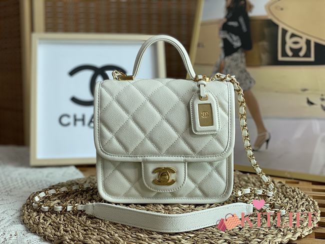 	 Kitlife Chanel Small Flap Bag with top handle white - 17 × 20.5 × 6 cm - 1