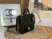 	 Kitlife Chanel Small Flap Bag with top handle patent leather black - 17 × 20.5 × 6 cm - 4