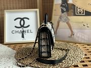 	 Kitlife Chanel Small Flap Bag with top handle Ecru, Grey, Beige & Black Cotton & Wool - 17 × 20.5 × 6 cm - 2