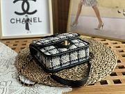 	 Kitlife Chanel Small Flap Bag with top handle Ecru, Grey, Beige & Black Cotton & Wool - 17 × 20.5 × 6 cm - 3