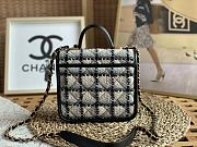 	 Kitlife Chanel Small Flap Bag with top handle Ecru, Grey, Beige & Black Cotton & Wool - 17 × 20.5 × 6 cm - 4