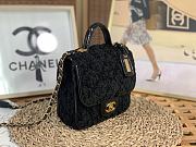 Kitlife Chanel Small Flap Bag with top handle black tweed - 17 × 20.5 × 6 - 4